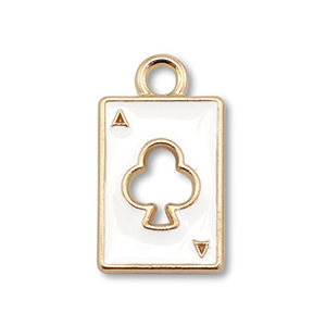 Anh&auml;nger Metall Enamel Card Gold-white