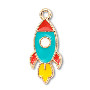 Anh&auml;nger Metall Enamel Rocket Gold-multicolour