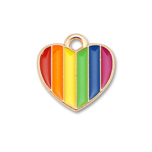 Anh&auml;nger Metall Enamel Heart Gold-multicolour