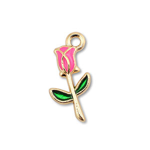 Anh&auml;nger Metall Enamel Rose Gold-pink