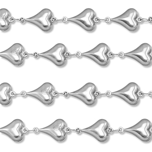 Zubeh&ouml;r aus Stainless Steel - Rostfreiem Stahl Gliederkette Heart Silver