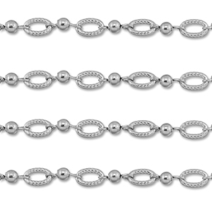 Zubeh&ouml;r aus Stainless Steel - Rostfreiem Stahl Gliederkette Oval with Ball Silver