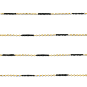 Zubeh&ouml;r aus Stainless Steel - Rostfreiem Stahl Gliederkette with Rod Gold-black