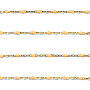 Zubeh&ouml;r aus Stainless Steel - Rostfreiem Stahl Gliederkette 1mm Gold-peach orange