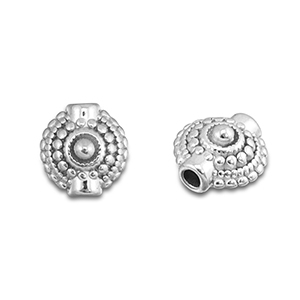 Perlen aus Stainless Steel - Rostfreiem Stahl Dots Silver