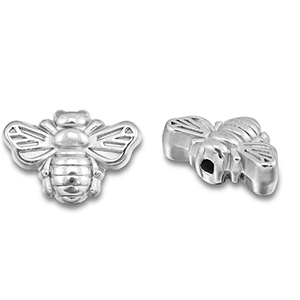 Perlen aus Stainless Steel - Rostfreiem Stahl Bee Silver