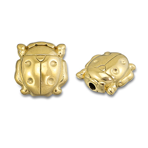 Perlen aus Stainless Steel - Rostfreiem Stahl Ladybug Gold