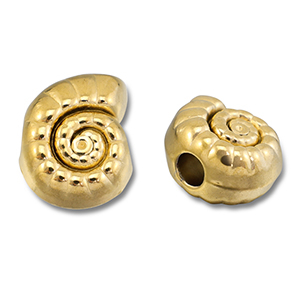 Perlen aus Stainless Steel - Rostfreiem Stahl Shell Gold
