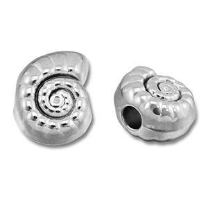Perlen aus Stainless Steel - Rostfreiem Stahl Shell Silver
