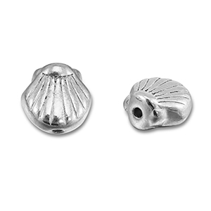 Perlen aus Stainless Steel - Rostfreiem Stahl Shell Silver