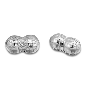 Perlen aus Stainless Steel - Rostfreiem Stahl Peanut Silver