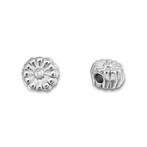Perlen aus Stainless Steel - Rostfreiem Stahl Flower Silver