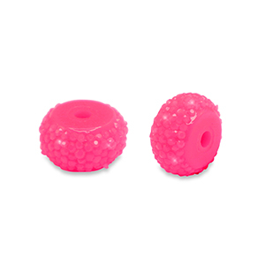 Perlen aus Resin Rondell 6mm Neon pink
