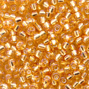 Miyuki 8/0 Rocailles Silverlined dark gold 8-4