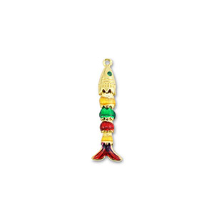 Eco-brass&reg; nachhaltiges Messing Anh&auml;nger Fish Gold-multicolour