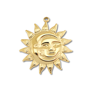 Anh&auml;nger aus Stainless Steel - Rostfreiem Stahl Moon & Sun Gold