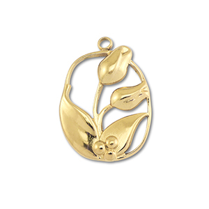 Anh&auml;nger aus Stainless Steel - Rostfreiem Stahl Tulips Gold