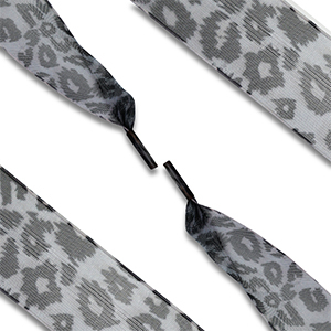 Musthave Schn&uuml;rsenkel Organza Leopard Grey-black