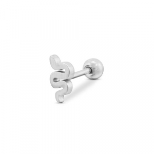 Stainless Steel - Rostfrei Stahl Ohrpiercing Snake Silver