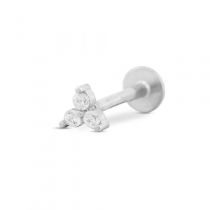 Stainless Steel - Rostfrei Stahl Ohrpiercing Triangle Silver