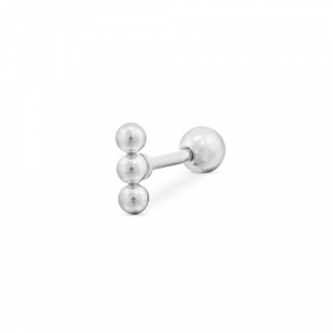 Stainless Steel - Rostfrei Stahl Ohrpiercing with Balls Silver