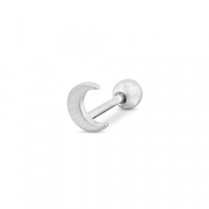 Stainless Steel - Rostfrei Stahl Ohrpiercing Moon Silver