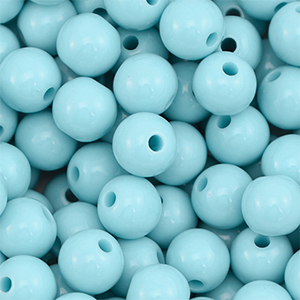 10 mm DQ Perlen aus Acryl Pastel blue