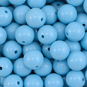 14 mm DQ Perlen aus Acryl Blue