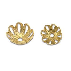 Zubeh&ouml;r aus Stainless Steel - Rostfreiem Stahl Perlenkappe Flower Gold