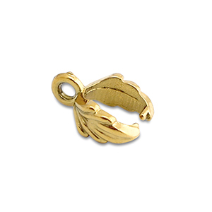 Zubeh&ouml;r aus Stainless Steel - Rostfreiem Stahl Collierschlaufe f&uuml;r Anh&auml;nger Leaf Gold