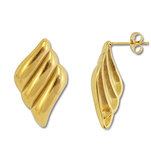 Zubeh&ouml;r aus Stainless Steel - Rostfreiem Stahl Ohrringe / Ohrstecker Wing with Loop Gold