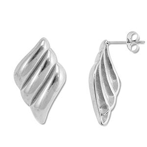 Zubeh&ouml;r aus Stainless Steel - Rostfreiem Stahl Ohrringe / Ohrstecker Wing with Loop Silver