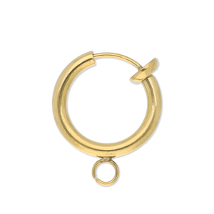 Zubeh&ouml;r aus Stainless Steel - Rostfreiem Stahl Clip-Creolen mit &Ouml;se 14mm Gold