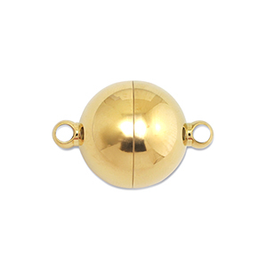 Zubeh&ouml;r aus Stainless Steel - Rostfreiem Stahl Magnetverschluss Ball 12mm Gold