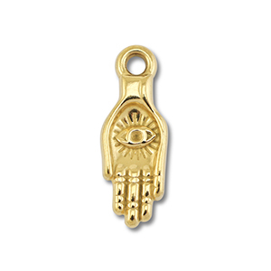 Anh&auml;nger aus Stainless Steel - Rostfreiem Stahl Hand with Eye Gold