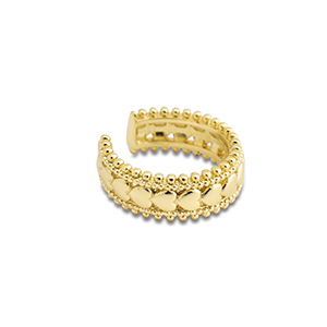 Stainless Steel - Rostfrei Stahl Ohrringe Ear Cuff Heart Gold