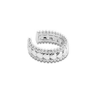 Stainless Steel - Rostfrei Stahl Ohrringe Ear Cuff Heart Silver