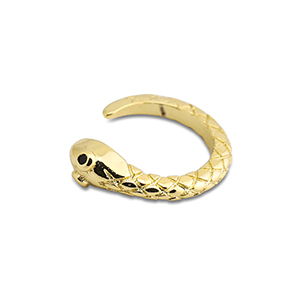 Stainless Steel - Rostfrei Stahl Ohrringe Ear Cuff Snake Gold