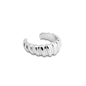 Stainless Steel - Rostfrei Stahl Ohrringe Ear Cuff Silver