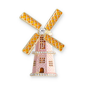 Broschen Mill Gold-light pink-golden yellow-transparent