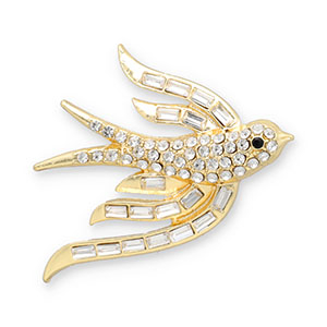 Broschen Swallow Gold-transparent-black