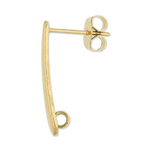 Zubeh&ouml;r aus Stainless Steel - Rostfreiem Stahl Ohrringe / Ohrstecker Oblong with Loop Gold