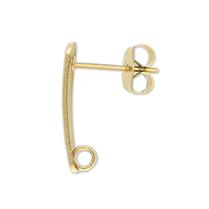 Zubeh&ouml;r aus Stainless Steel - Rostfreiem Stahl Ohrringe / Ohrstecker Oblong with Loop Gold