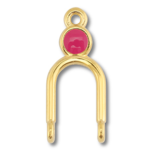 Anh&auml;nger Metall DQ Zwischenst&uuml;ck Gold (Nickelfrei)-magenta