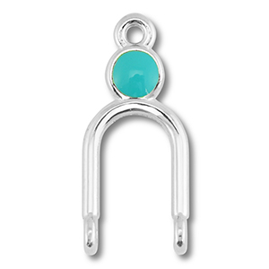 Anh&auml;nger Metall DQ Zwischenst&uuml;ck Antik silber (Nickelfrei)-turquoise blue
