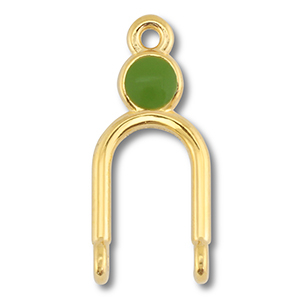 Anh&auml;nger Metall DQ Zwischenst&uuml;ck Gold (Nickelfrei)-olive green