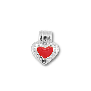 Anh&auml;nger Metall DQ Heart Antik silber (Nickelfrei)-red