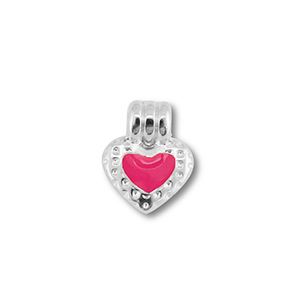 Anh&auml;nger Metall DQ Heart Antik silber (Nickelfrei)-magenta