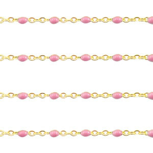 Zubeh&ouml;r aus Stainless Steel - Rostfreiem Stahl Gliederkette 1mm Vintage pink-gold