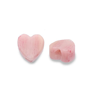 Perlen Naturstein Rosenquarz Heart Peach pink